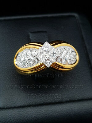 แหวนเพชรรูปโบว์ยอดเพชรปริ๊นเซส