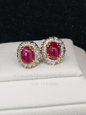ต่างหูโบราณทับทิมล้อมเพชร **ขายแล้ว**