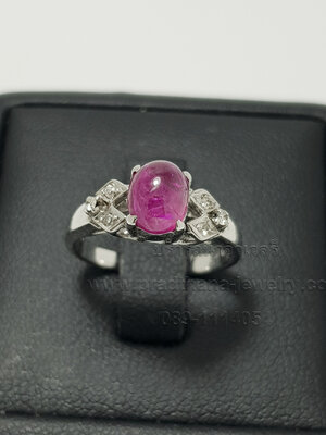 แหวนทับทิมบ่าเพชร