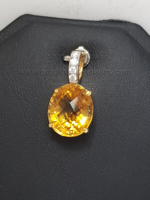 จี้ซิทรีนประดับเพชร