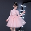 Gd3272- พร้อมส่งจากไทย ขุดเดรสออกงานเด็กสีชมพู ชุดราตรีเด็กทรงสั้น แขนยาว คอจีน