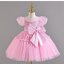 Gd3986- พร้อมส่งจากไทย ชุดออกงานเด็กหญิงสีชมพู เด็กเล็ก-เด็กโต ชุดราตรีเด็กทรงสั้น มีแขน มีแขนตุ๊กตาน่ารัก