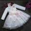 Gd3138- พร้อมส่งจากไทย ชุดเดรสออกงานเด็กสีขาว