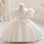 Gd3962- พร้อมส่งจากไทย ชุดออกงานเด็กหญิงสีขาว เด็กเล็ก-เด็กโต แต่งลายมีมิติสวยหรูหราสุดน่ารัก ชุดราตรีเด็กทรงสั้น มีแขน