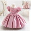Gd4115- พร้อมส่งจากไทย ชุดออกงานเด็กหญิงสีชมพู สีสวยเหมือนในแบบ เก็บชายเป็นพุ่มสวยเก๋ เนื้อผ้าสุดสวยหรูดุจไหม ชุดราตรีเด็กทรงสั้น มีแขนตุ๊กตา