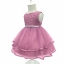 Gd32031 พร้อมส่งจากไทย ชุดเดรสออกงานเด็กสีชมพูโลตัส สีกลีบบัว เด็กเล็ก-เด็กโต