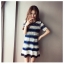 *พร้อมส่ง* ชุดให้นม (แบบซิปขวาง) Lace Blue Dress
