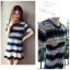 *พร้อมส่ง* ชุดให้นม (แบบซิปขวาง) Lace Blue Dress