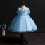 Gd34311 พร้อมส่งชุดออกงานเด็กหญิงสีฟ้ามีแขน ชุดราตรีเด็กทรงสั้น เด็กเล็ก-เด็กโต